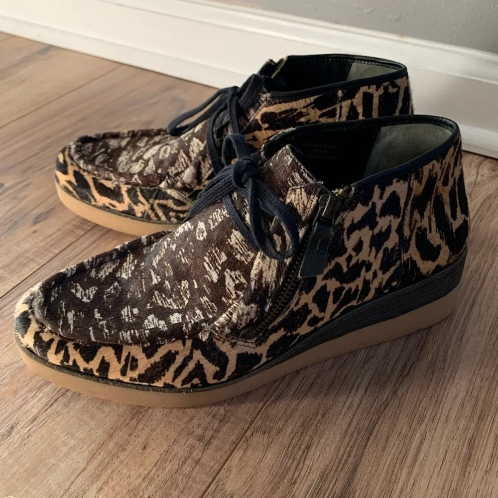 Derek Lam Ezra Calf Hair Wedge Platform Ankle Boot